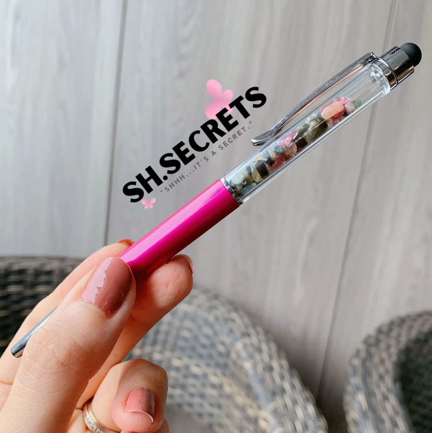 100% Au Naturel Crystal Beads Pen (WITH Stylus)
