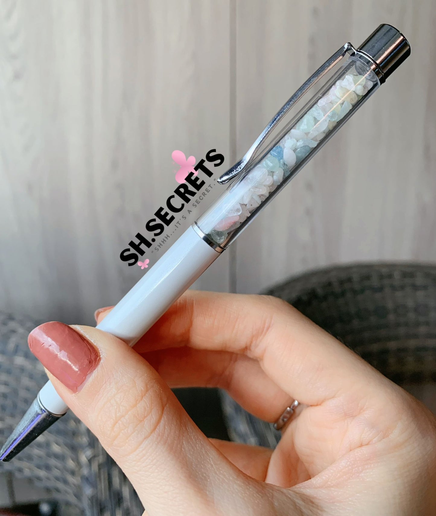 100% Au Naturel Crystal Beads Pen (NO Stylus)