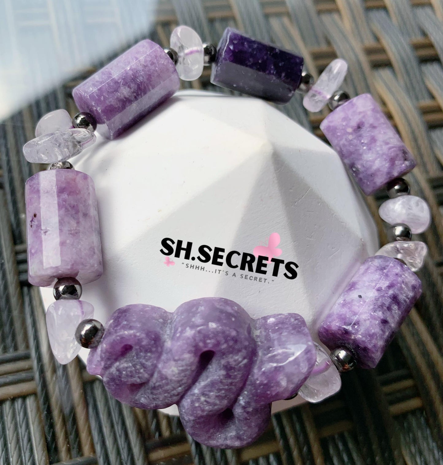 Purple Lepidolite, Amethyst